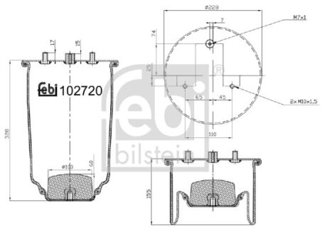 Пневмоподушка IVECO DAILY IV, DAILY V, DAILY VI 05.06- FEBI BILSTEIN 102720