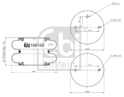 Пневмоподушка SAF, WIELTON FEBI BILSTEIN 106105