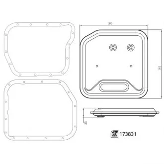 Фільтр масляний АКПП DODGE PICKUP RAM 98-09, JEEP GC 98-04 з прокладкою (FEBI) FEBI BILSTEIN 173831