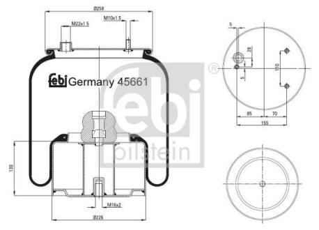 Пневмоподушка FEBI BILSTEIN 45661
