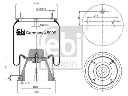 Подушка амортизуюча (зі стаканом) FEBI BILSTEIN 45995