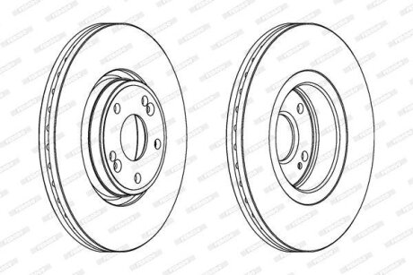 Комплект гальмівних дисків (2 шт) передн Лів/Прав RENAULT LAGUNA II 1.6-3.0 03.01-12.07 FERODO DDF1205C