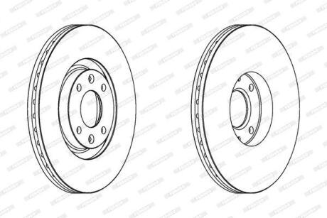 Диск гальмівний (передній) Citroen C4 04-13/Peugeot 207/308 07-14/307 03-09 (302x26) (з покр) (вент.) FERODO DDF1442C