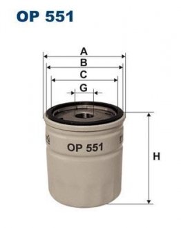 Масляный фильтр FILTRON OP551 (фото 1)