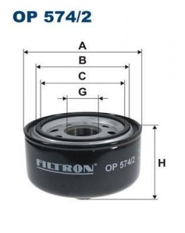 Фільтр масла FILTRON OP574/2 (фото 1)