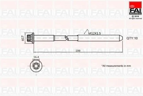 Комплект болтів Fischer Automotive One (FA1) B1756
