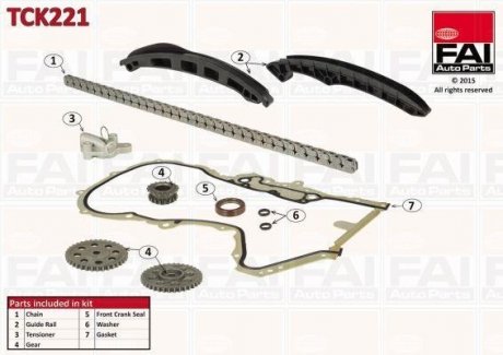 Комплект ланцюга приводу розподільного валу Fischer Automotive One (FA1) TCK221