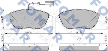 KLOCKI HAMULCOWE FIAT 500 PUNTO EVO 09> KPL FOMAR FO217581