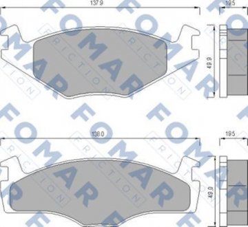 Гальмівні колодки, дискове гальмо (набір) FOMAR FO 436681 (фото 1)