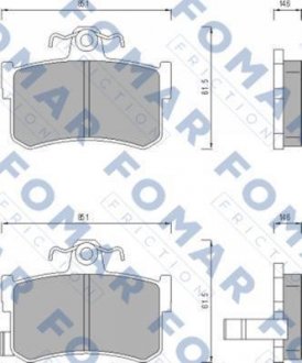 Тормозные колодки, дисковый тормоз (набор) FOMAR FO491381 (фото 1)