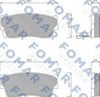 Тормозные колодки, дисковый тормоз (набор) FOMAR FO623781 (фото 1)