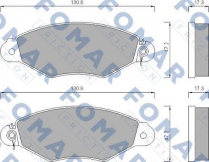 Гальмівні колодки, дискове гальмо (набір) FOMAR FO 673281 (фото 1)