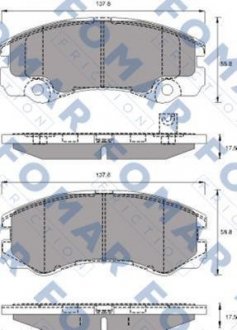 Гальмівні колодки, дискове гальмо (набір) FOMAR FO684381