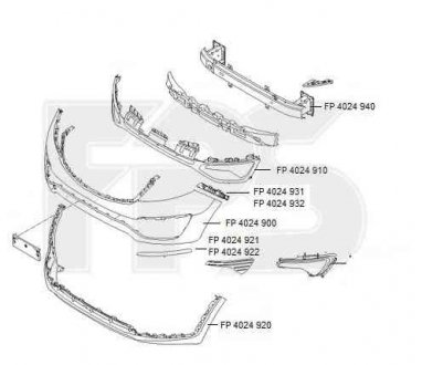 НАКЛАДКА БАМПЕРА ПЕР. ПРА. ХРОМ. FPS 4024 922