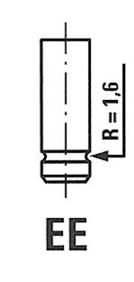 Клапан EX (Ø гол. 29,8mm/довж.102,8mm) Fiat Doblo 1.6 16V 29.7X7X102.8 01- (182A4/182A6) FRECCIA R4781/RCR (фото 1)