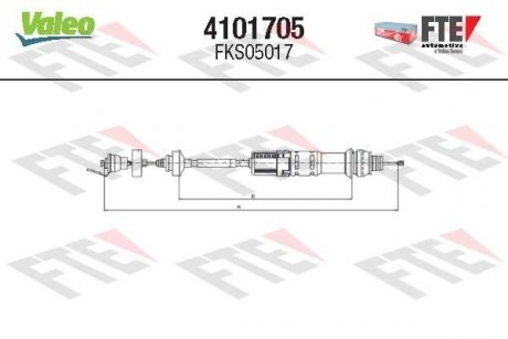 Трос-цилиндр, система сцепления FTE 4101705 (фото 1)