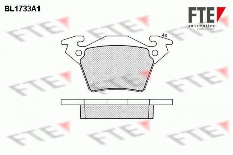 Комплект гальмівних колодок (дискових) FTE BL1733A1 (фото 1)