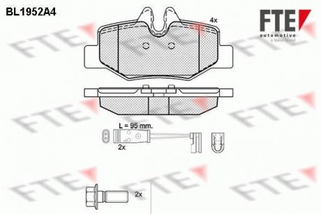 Комплект гальмівних колодок (дискових) FTE BL1952A4