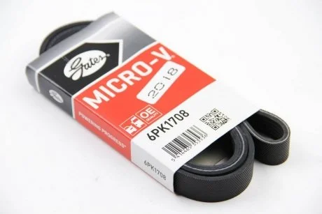 Пасок поліклиновий Audi 100 2,4D -94 BMW 316/318 -01 Citroen Berlingo/C4/C5/C8/ Ford Mondeo 1.6-2.0 93-98 VW LT 28/35/46 2.5TDi 96- Gates 6PK1708