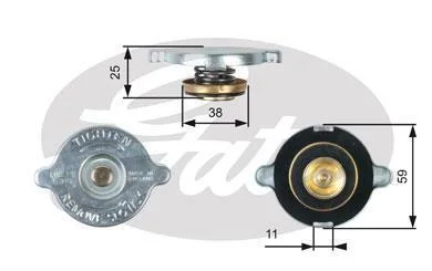 Кришка радіатора, 2.4D 75-96/Mazda 323 85-91 Gates RC122