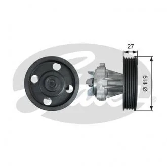 Насос охолоджуючої рідини, з ущільненням ALFA ROMEO MITO CHEVROLET AVEO CITROEN NEMO, NEMO/MINIVAN FIAT 500, 500 C, 500L, 500X, DOBLO, DOBLO CARGO, DOBLO/MINIVAN, FIORINO 1.3D 06.03- Gates WP0120