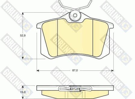 Гальмівні колодки, дискове гальмо (набір) GIRLING 6108231