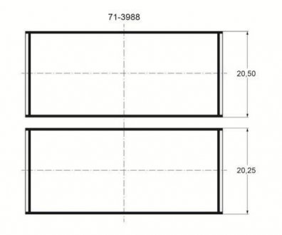 Вкладыши шатунные Glyco 71-3988/4 0.25 (фото 1)