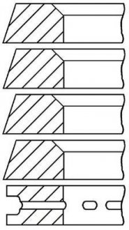 Кольца поршня STD (1,976 x 1,976 x 1,976 x 1,976 x 3,967); Ø 66,69 мм GOETZE 08-522200-00