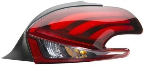 Ліхтар задній Лів (LED/P21W, колір повороту помаранчевий, колір скла червон/прозора, світло заднього ходу) PEUGEOT 208 I Ліфтбек 03.12-12.19 HELLA 2SK354834011
