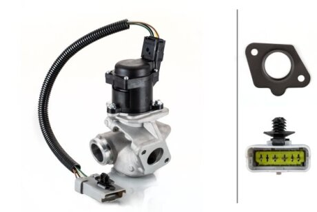 Клапан EGR VOLVO C30, S40 II, S80 II, V50, V70 III CITROEN BERLINGO MULTISPACE, BERLINGO/MINIVAN, C4, C5 III, JUMPY II FORD FOCUS C-MAX, FOCUS II, FOCUS II/KOMBI PEUGEOT 207, 5008 1.6D 10.03- HELLA 6NU010171781 (фото 1)