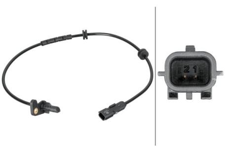 Датчик ABS задн Лів RENAULT CAPTUR I, CLIO IV, CLIO IV/HATCHBACK, CLIO IV/KOMBI, ZOE, ZOE/HATCHBACK 0.9-Electric 06.12- HELLA 6PU012806881 (фото 1)