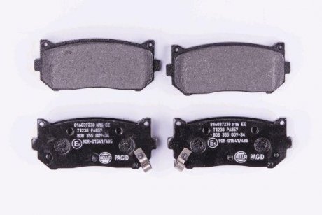 Комплект тормозных колодок, дисковый тормоз HELLA 8DB355009341