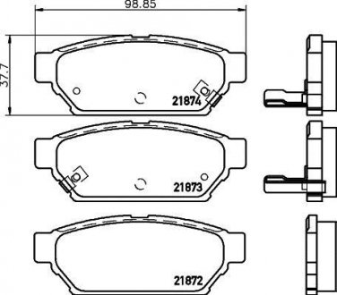 Комплект тормозных колодок, дисковый тормоз HELLA 8DB 355 016-701