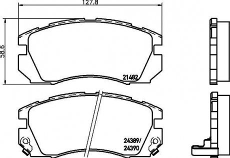 Комплект тормозных колодок, дисковый тормоз HELLA 8DB355016881 (фото 1)