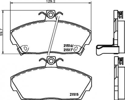 Гальмівні колодки, дискове гальмо (набір) HELLA 8DB355018031