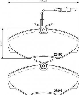 Комплект тормозных колодок, дисковый тормоз HELLA 8DB 355 018-501 (фото 1)