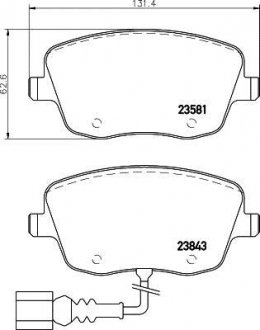 Тормозные колодки, дисковый тормоз (набор) HELLA 8DB355018811 (фото 1)