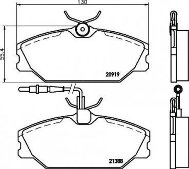 Комплект тормозных колодок, дисковый тормоз HELLA 8DB355019181