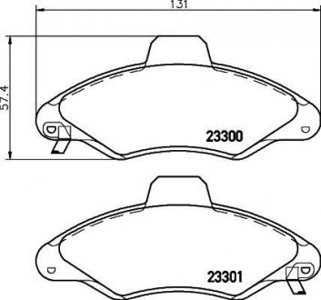 Комплект тормозных колодок, дисковый тормоз HELLA 8DB355019291 (фото 1)