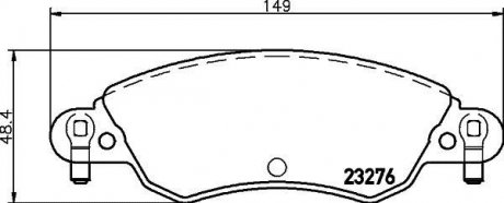 Гальмівні колодки, дискове гальмо (набір) HELLA 8DB355019431