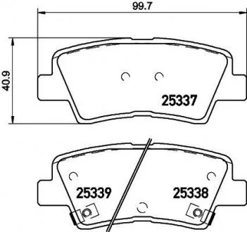 Комплект тормозных колодок, дисковый тормоз HELLA 8DB355019981