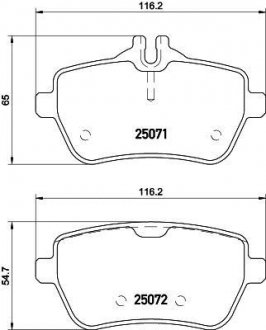 Колодки тормозные дисковые комплект; задн. HELLA 8DB355020471