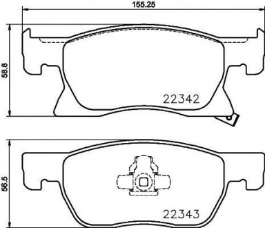 Тормозные колодки перед. Astra K 15- HELLA 8DB355024-771