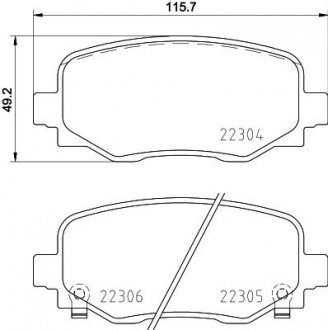 Комплект тормозных колодок HELLA 8DB355025481