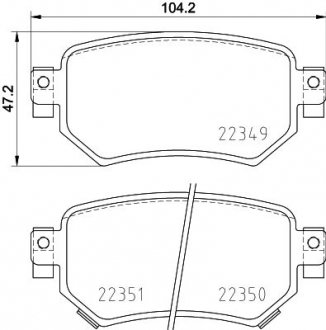 Тормозные колодки.) HELLA 8DB355025561