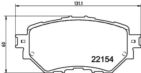 Комплект гальмівних колодок передній HELLA 8DB355032091