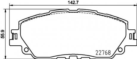 Колодки гальмівні передні Lexus Ux Toyota Camry V70, Rav 4 V 2.0-3.5 08.17- HELLA 8DB355036511 (фото 1)