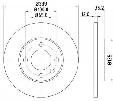 Гальмівний диск HELLA 8DD 355 100-131