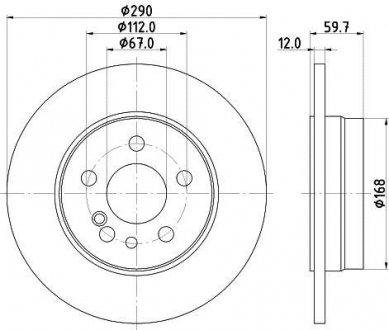 Тормозной диск HELLA 8DD 355 102-721