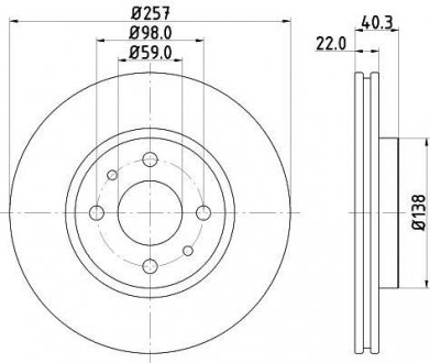 Тормозной диск HELLA 8DD355103971 (фото 1)